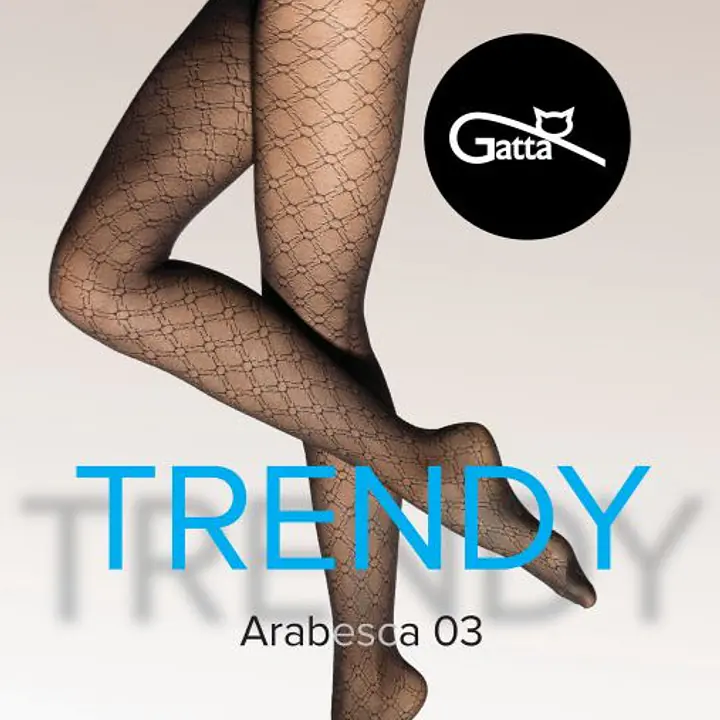 Rajstopy "Arabesca 03" od marki Gatta to elegancki model damskich rajstop wzorzystych. Wykonane są z przędzy typu elastan oplatany, co zapewnia im doskonałą elastyczność i trwałość. Dzięki temu materiałowi rajstopy dobrze przylegają do ciała, podkreślając nogi i zapewniając komfort noszenia. Rajstopy "Arabesca 03" mają matowe wykończenie, które nadaje im subtelny, elegancki wygląd, idealny zarówno do codziennych stylizacji, jak i na specjalne okazje. Wzór na rajstopach dodaje im unikalnego charakteru, czyniąc je efektownym elementem garderoby.
 